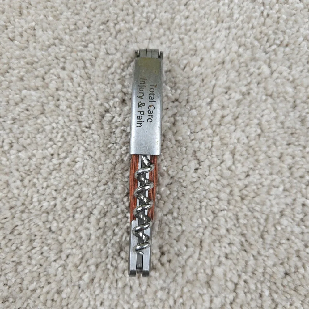 Total Care Wine Opener Silver Wood Waiters Corkscrew‎ Multi Tool Bottle Opener